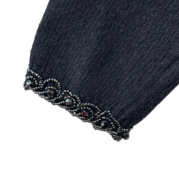 VINTAGE 80s Jet Beaded Turtleneck Sweater Size S/M - Picture 5 of 6